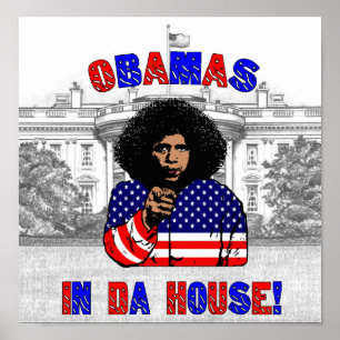 Póster Obamas En El Poster De La Casa De Da