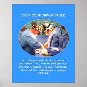 Póster obedecer a su hijo interno