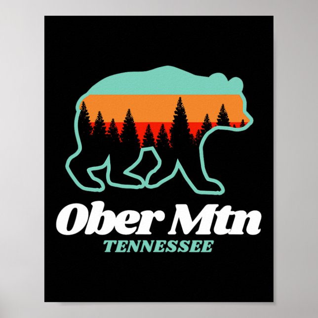 Póster Ober Mountain Tennessee Skiing Snowboarding Bear  (Frente)