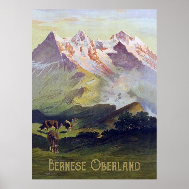 Póster Oberland bernés, paisaje, Suiza (Frente)