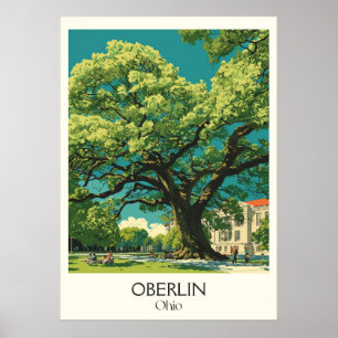 Póster Oberlin Ohio College Town Progressive Community
