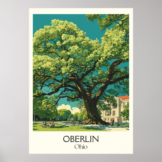 Póster Oberlin Ohio College Town Progressive Community (Frente)