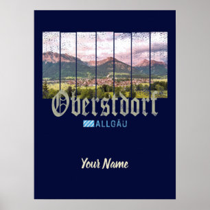 Póster Oberstdorf Allgäu Vintage Bavaria Alemania Souveni