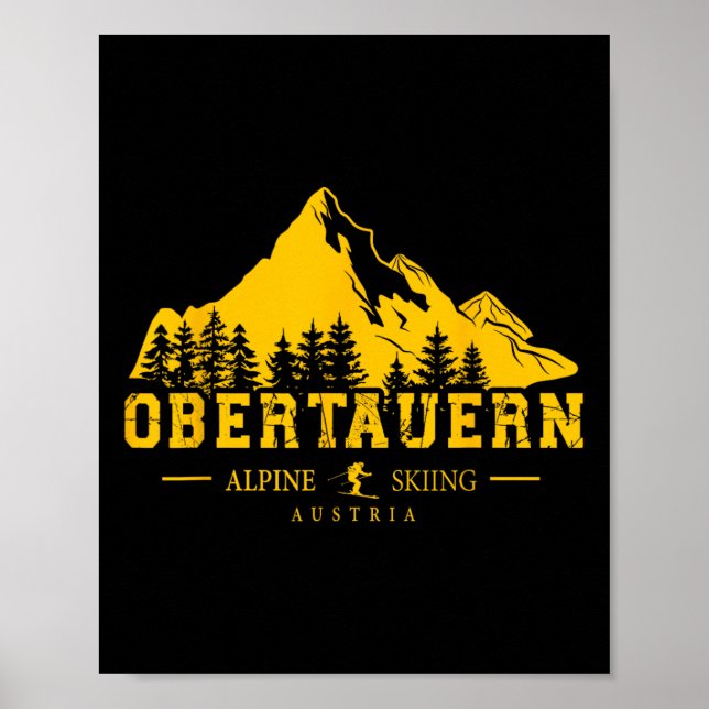 Póster Obertauern Austria Resort Alpine Skiing (Frente)