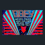 Póster Obey! Poster<br><div class="desc">This is a digitalized work of art taken from a photograph of a mural painted on the side of a building in san Diego by that artist about whom there is controversy because he lied about his artwork for the Obama poster. We were tempted to call this "Do Unto Others"...</div>