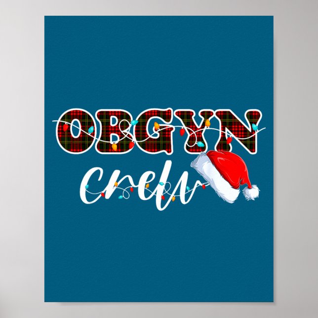 Póster Obgyn Crew Christmas Lights Santa Hat  (Frente)