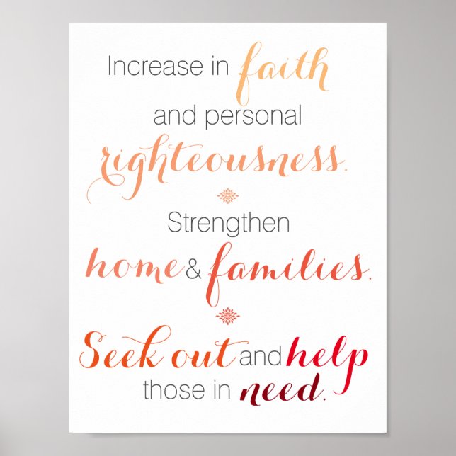 Póster Objetivo De La Sociedad De Socorro De Tres Manos (Frente)