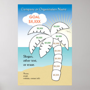 Póster Objetivo de vacaciones de palmeras