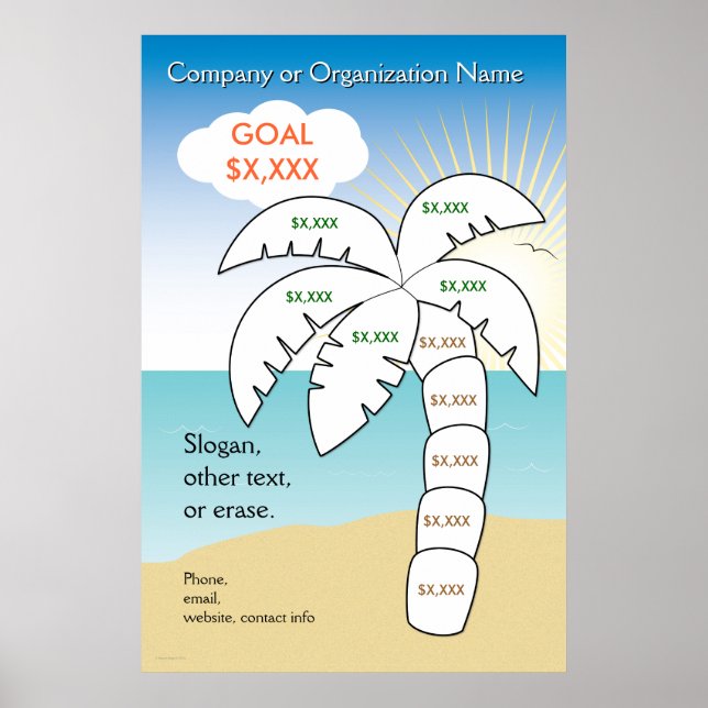 Póster Objetivo de vacaciones de palmeras (Frente)