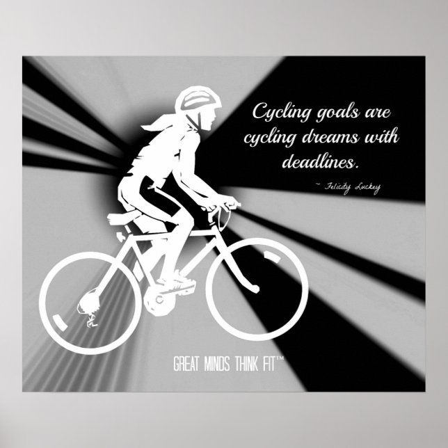 Póster Objetivos de ciclismo y sueños Poster motivacional (Frente)