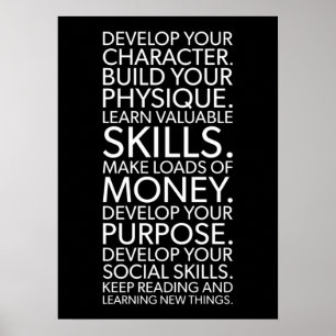 Póster Objetivos de vida para la felicidad y el éxito