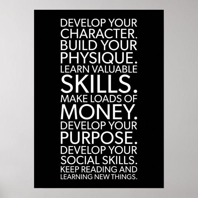 Póster Objetivos de vida para la felicidad y el éxito (Frente)