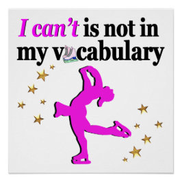 PÓSTER OBJETIVOS Y SUEÑOS DE PATINAJE DE FIGURA ROSA