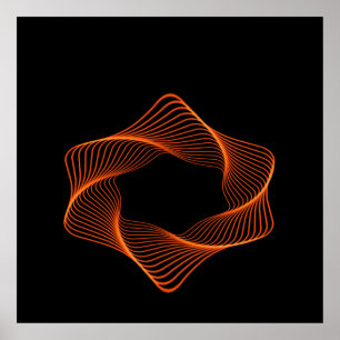 Póster Objeto de toro de estructura de alambre naranja