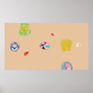 Póster Objetos abstractos beige Dibujo simple