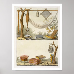 Póster Objetos que pertenecen a los indios (grabado del