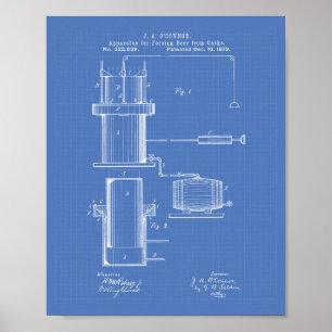 Póster Obligar a la cerveza 1879 Patent Art - Blueprint