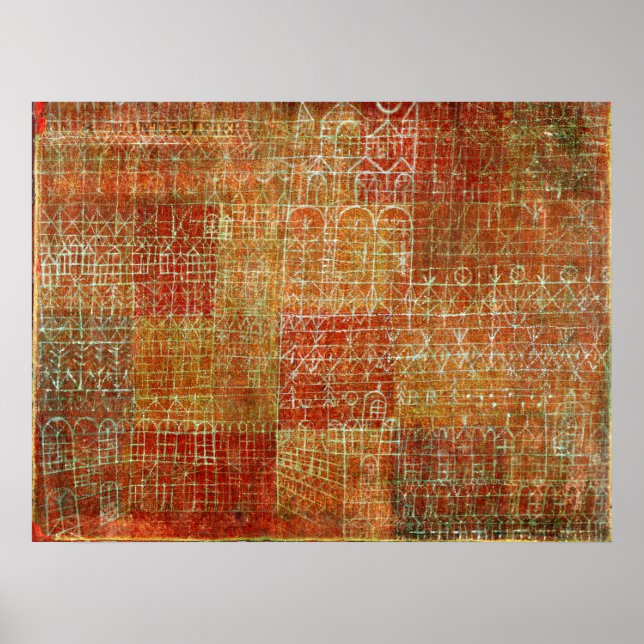 Póster Obra abstracta de Paul Klee, Catedral (Frente)