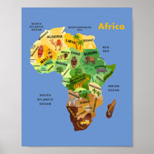 Póster Obra artística de Africa Map