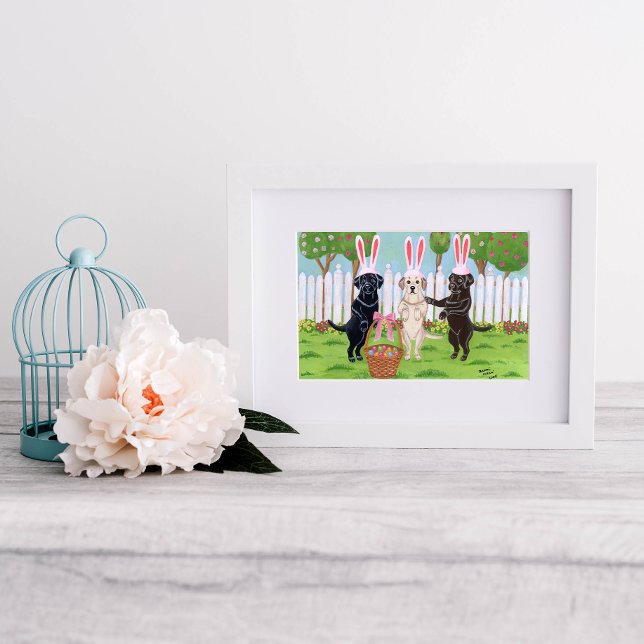 Póster Obra artística de Easter Bunny Labradors (Subido por el creador)