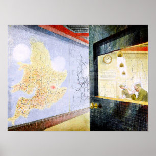 Póster Obra artística de Eric Ravilious, Mapas de pared