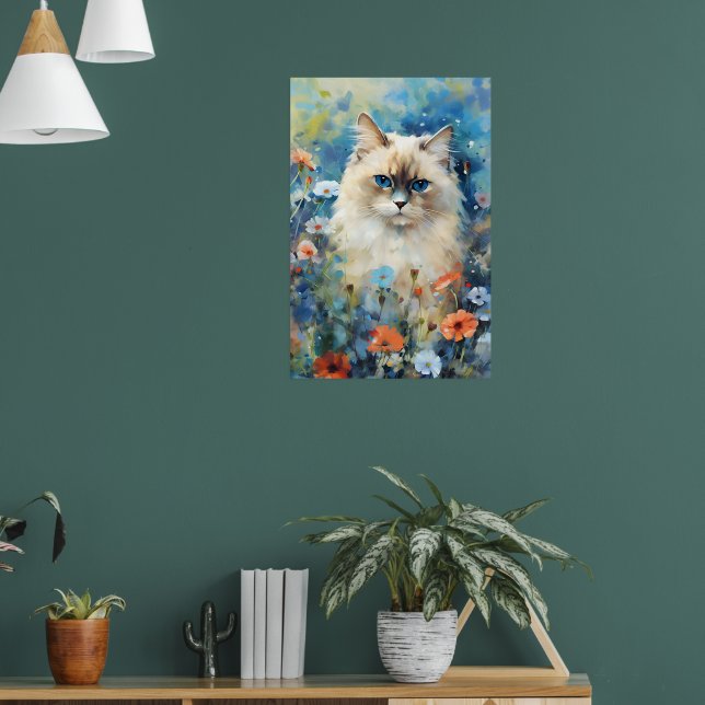 Póster Obra colorida de color Birman Cat (Salón 1)