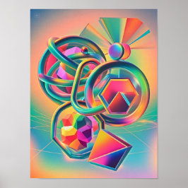 Póster Obra colorida vibrante y caprichosa