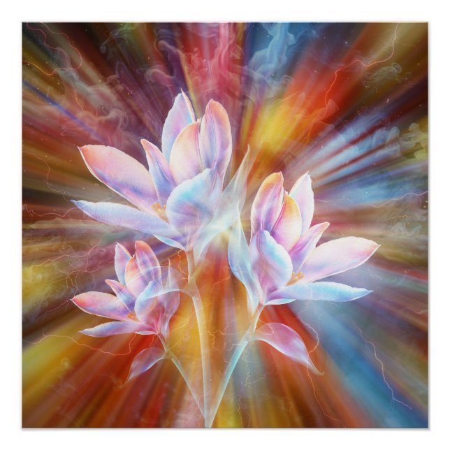 Póster obra de arte de flores modernas abstractas (Anverso)