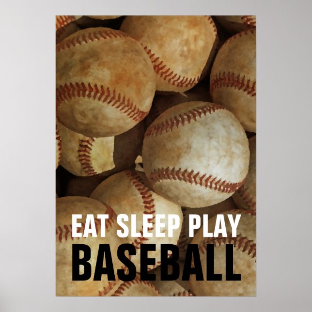 Póster Obra de béisbol de Eat Sleep Play (Frente)