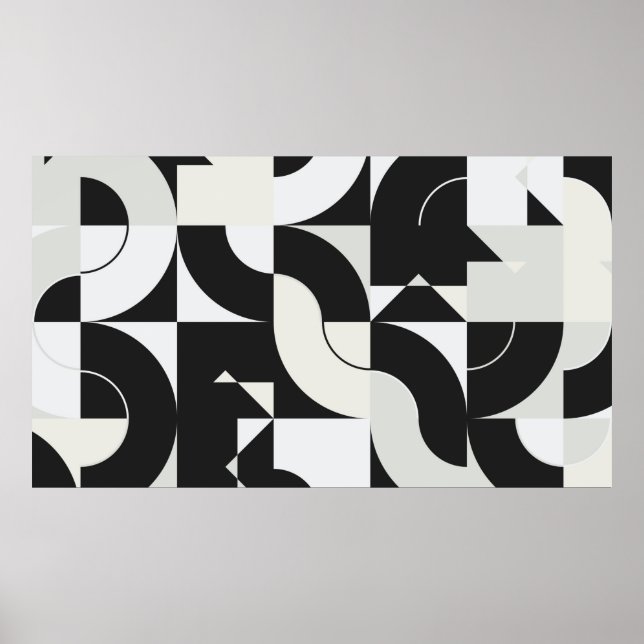 Póster Obra de composición en Bauhaus hecha con ele abstr (Frente)