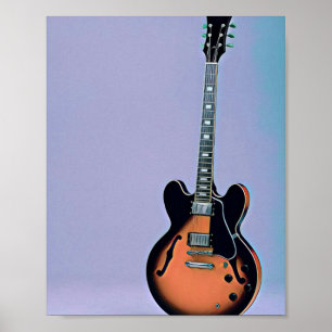 Póster Obra de guitarra vintage