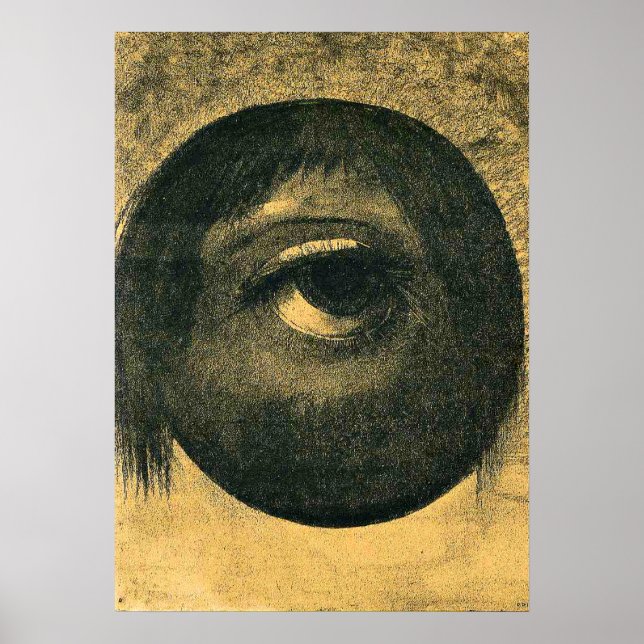 Póster Obra de Odilon Redon, tarjeta de visión, (Frente)
