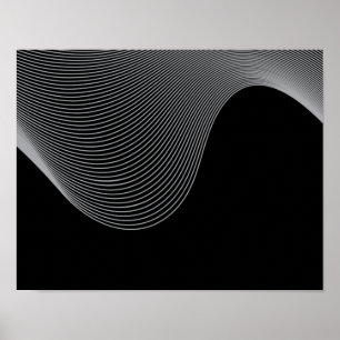Póster Obra de ondas elegante, moderna y futurista