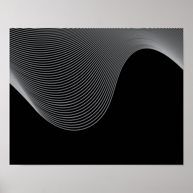 Póster Obra de ondas elegante, moderna y futurista (Frente)