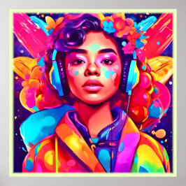 Póster Obra digital Funky Lady