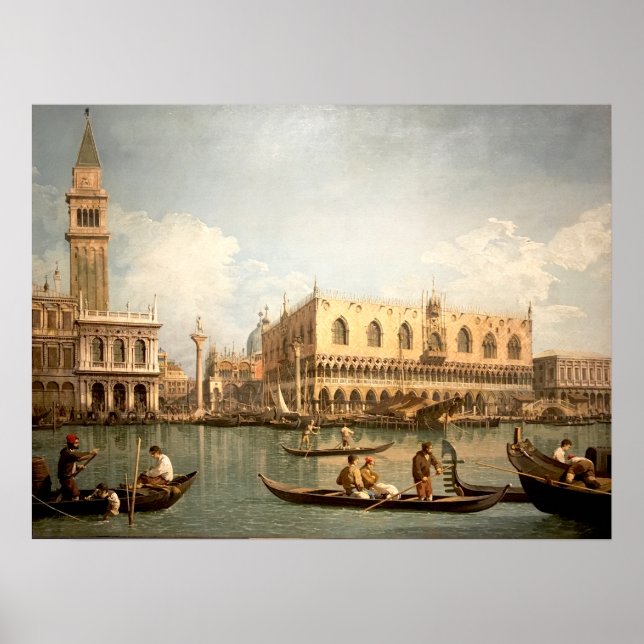 Póster Obra maestra de Canaletto - Vista de San Marco Ven (Frente)