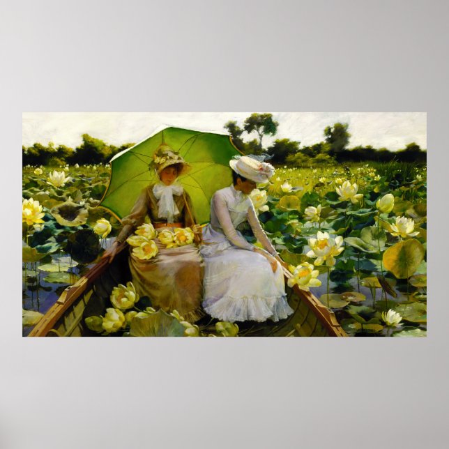 Póster Obra maestra LOTUS LILIES - Charles Courtney Curra (Frente)