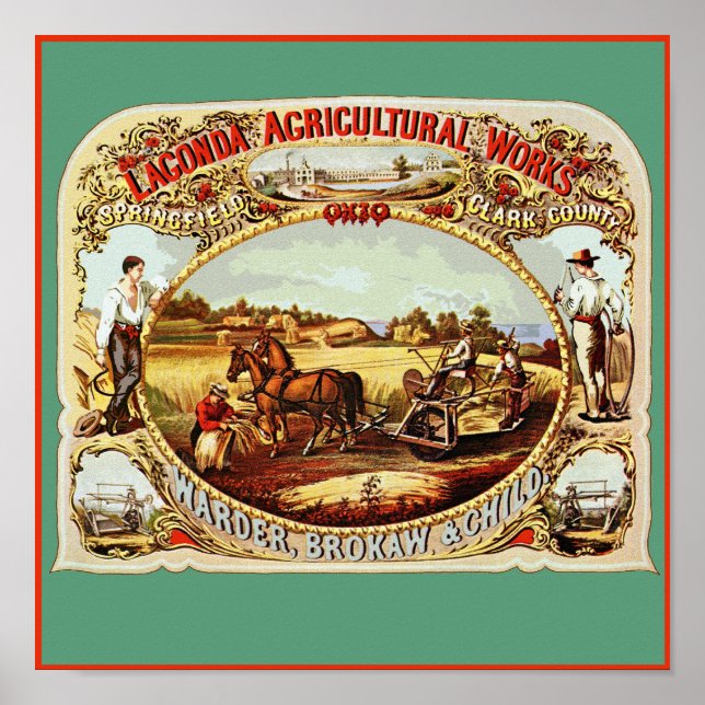 Póster Obras agrícolas de Lagonda (Frente)