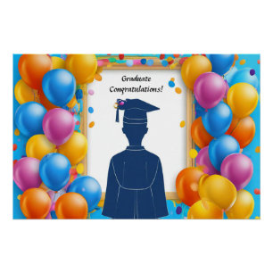 Póster Obras de arte de graduación con globos