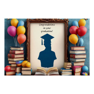 Póster Obras de arte de graduación con globos