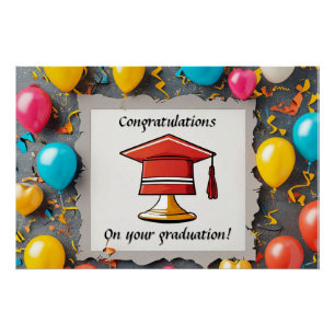 Póster Obras de arte de graduación con globos
