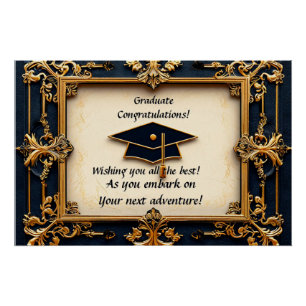 Póster Obras de arte de graduación con globos