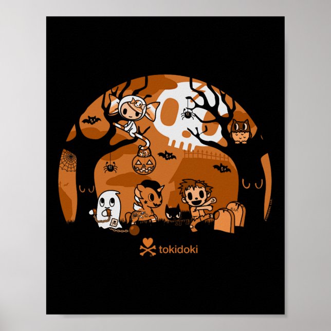 Póster Obras De Halloween De Tokidoki En El Cementerio (Frente)