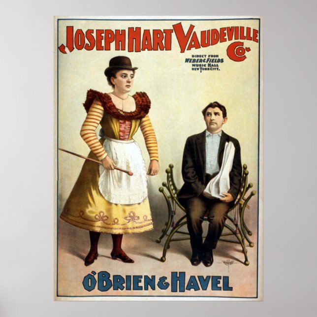 Póster "O'Brien and Havel" Vintage Vaudeville (Frente)