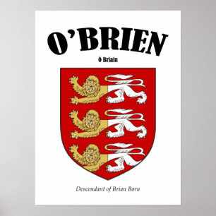 Póster O'Brien Family Crest Traducción y significado