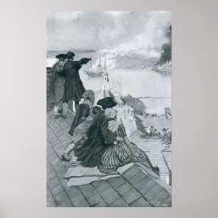 Póster Observación de la lucha en el ilustracion del