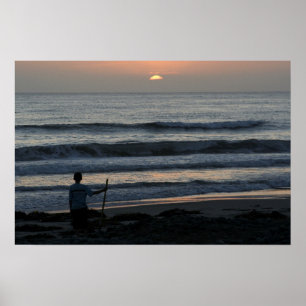 Póster Observación del poster de la puesta del sol