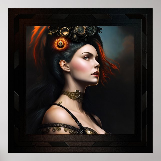 Póster Observador de la belleza de la tormenta Steampunk  (Frente)