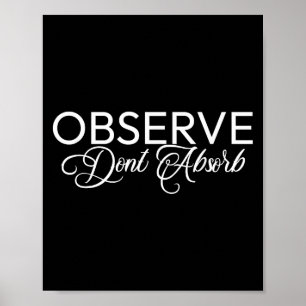 Póster Observar No Absorber La Vida Estadounidense Leccio