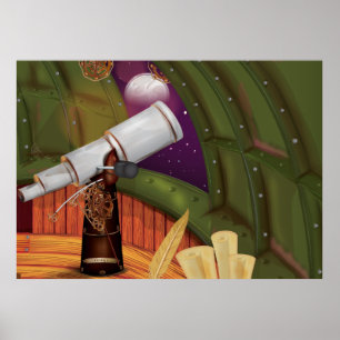 Póster Observatorio del telescopio
